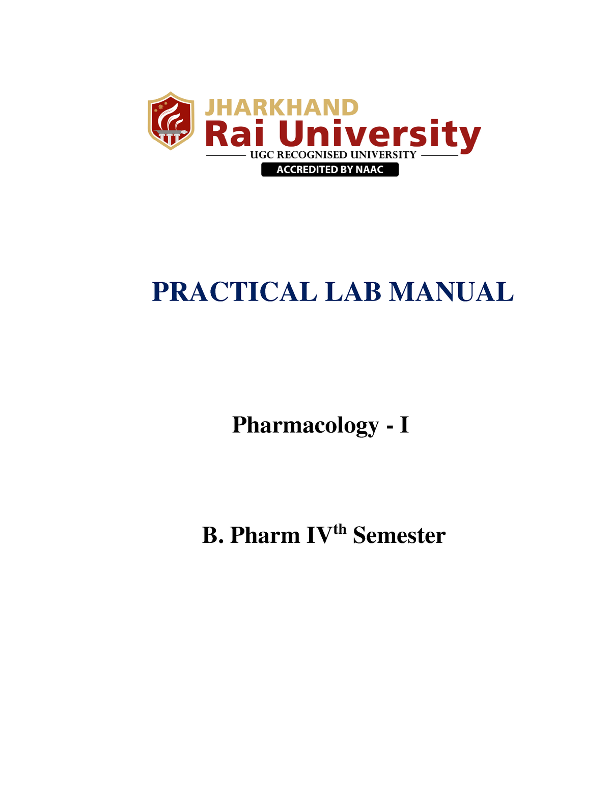 Pharmacology -I - Practical Material - PRACTICAL LAB MANUAL ...