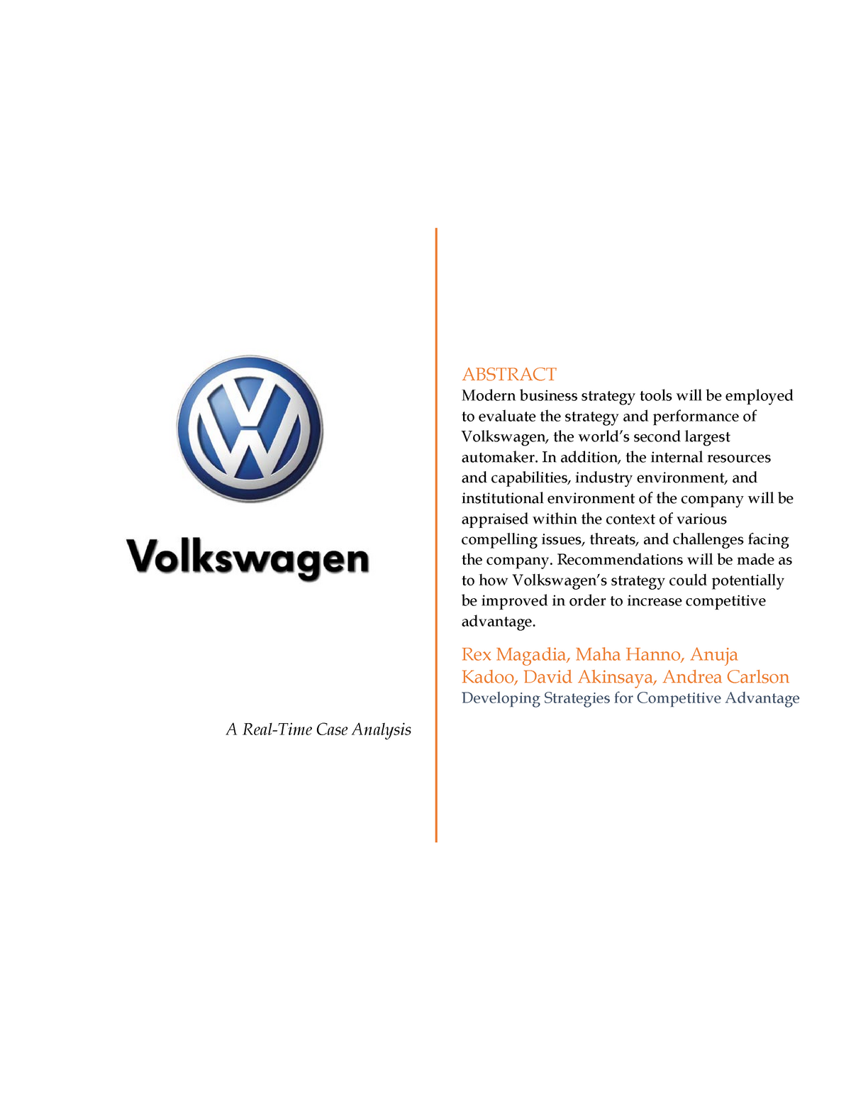 volkswagen case study pdf