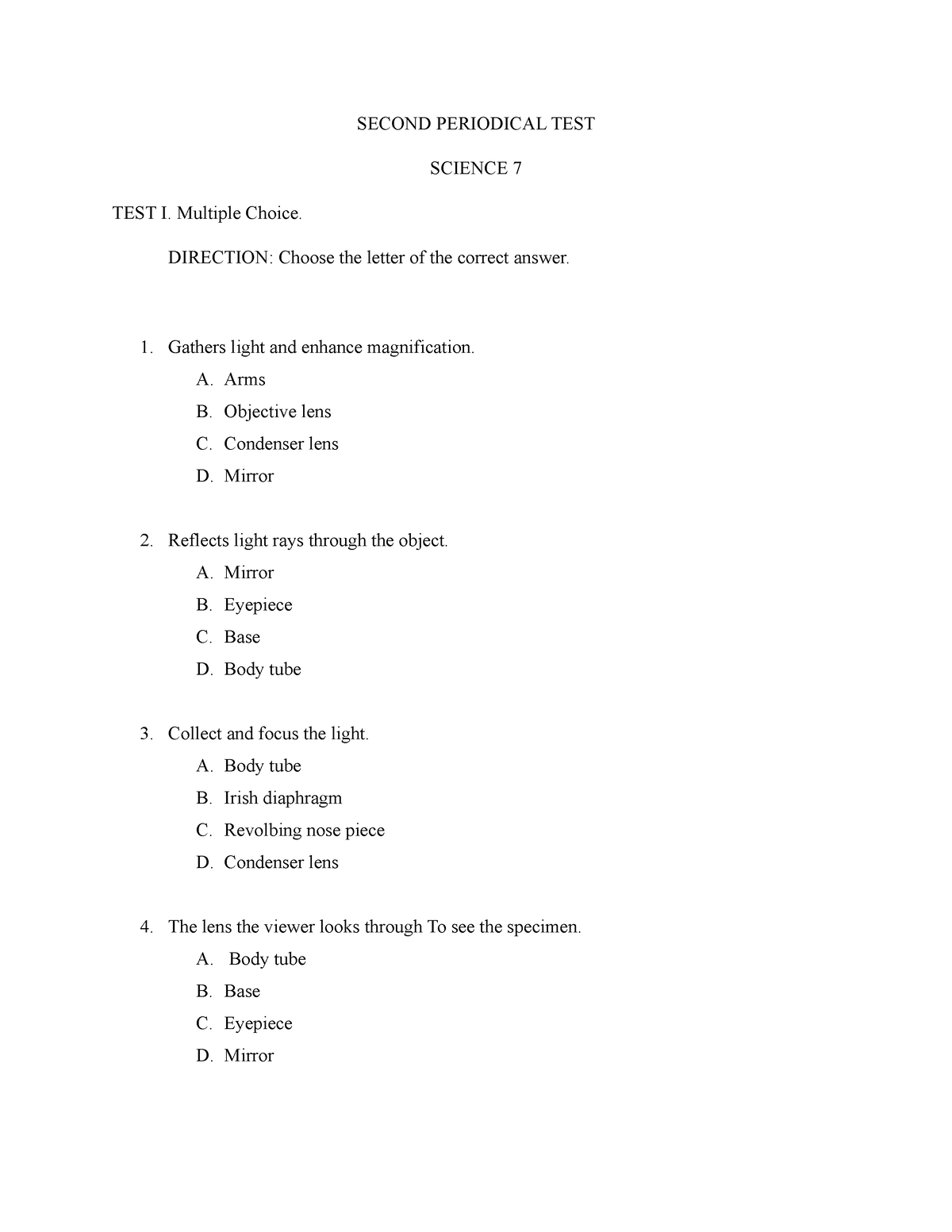 Group-2-TEST- Items 2ND- Quarter- Grade-7 - SECOND PERIODICAL TEST ...