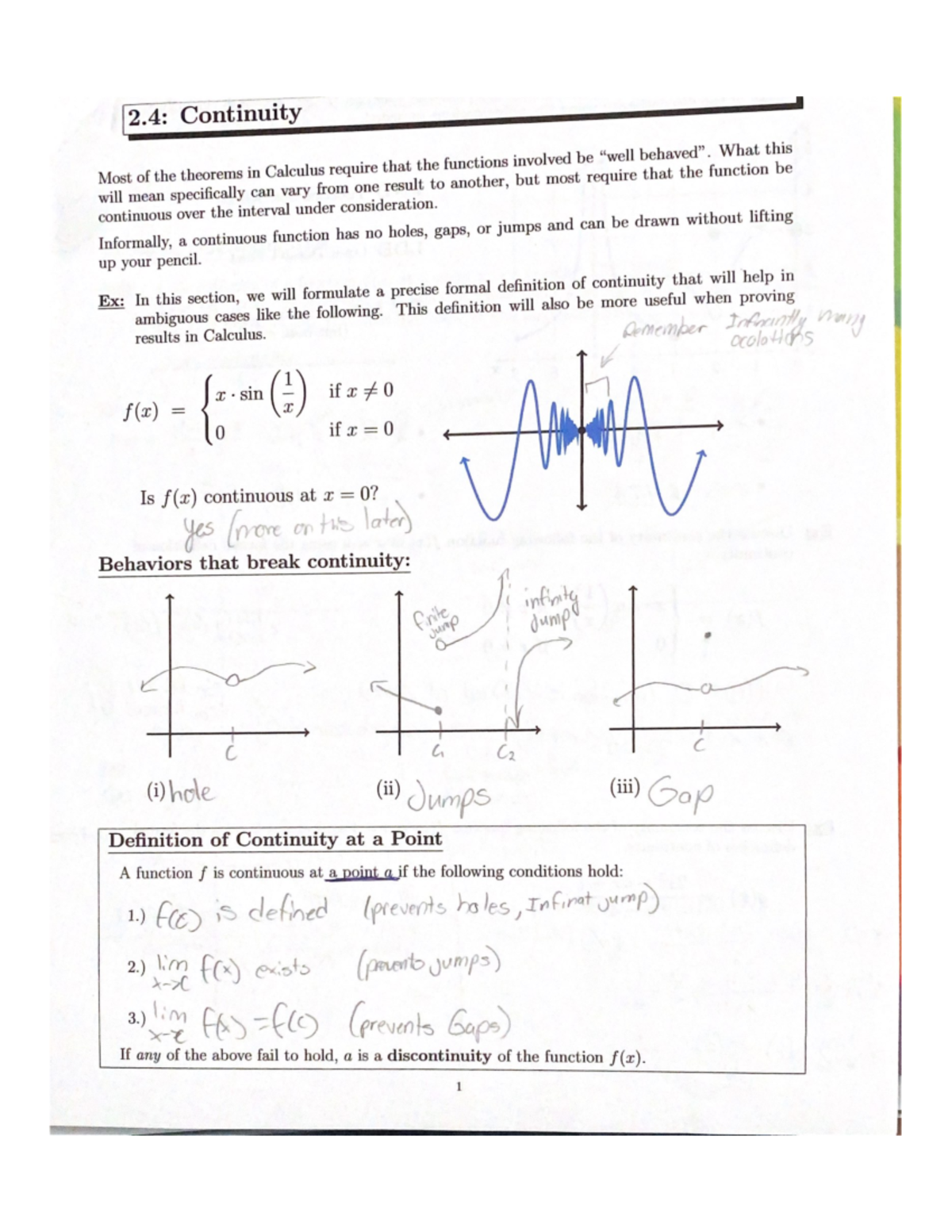 2.4 Continuity - These Are Lecture Notes I Took This Semester. - MTH ...