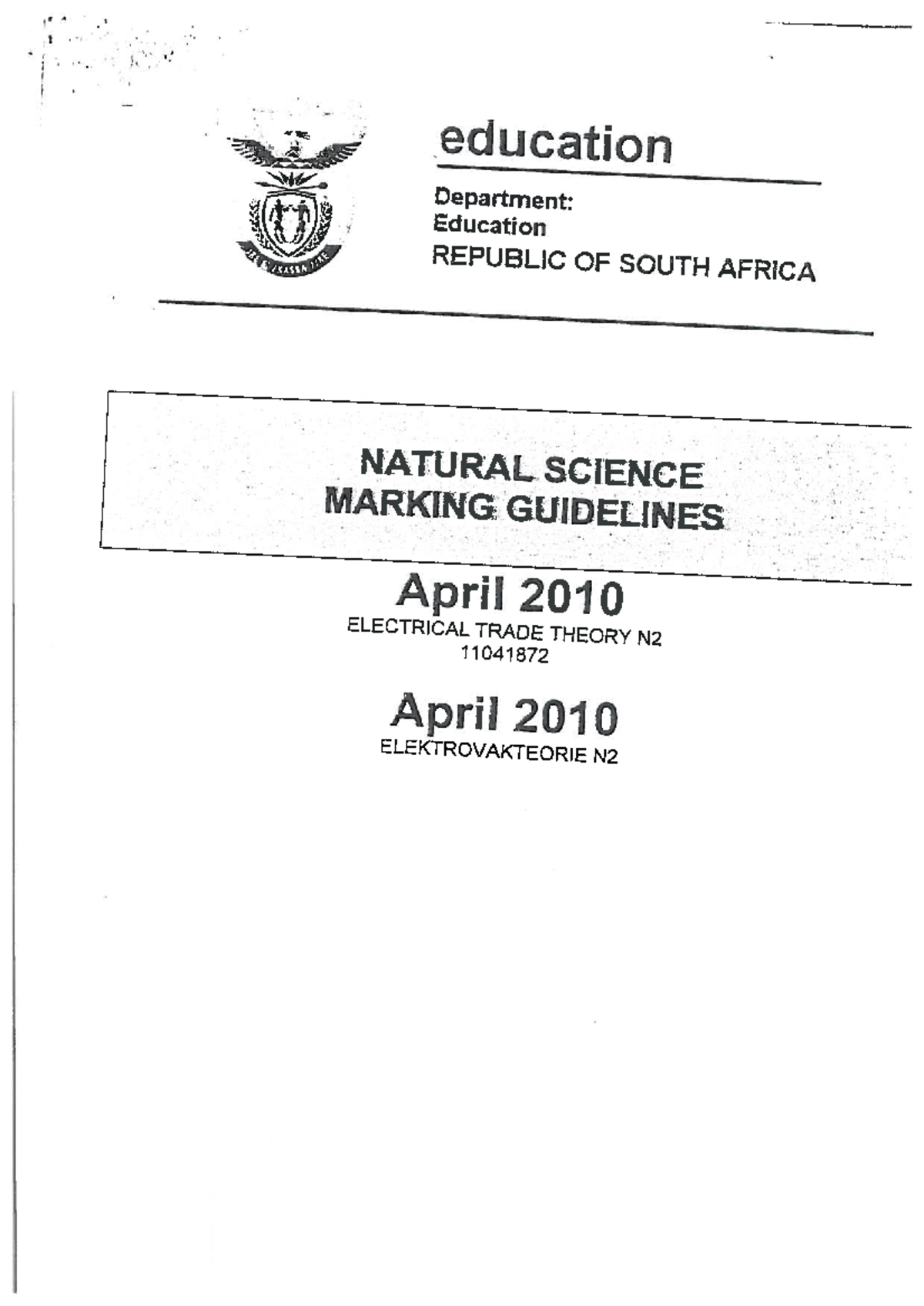 N2 Electrical Trade Theory T110 M - Studocu