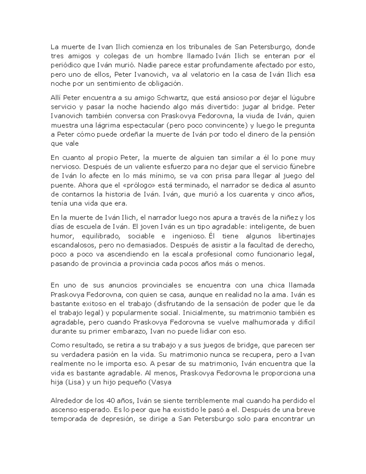 La Muerte De Ivan Ilich Apuntes Full Book La Muerte De Ivan Ilich Comienza En Los Tribunales De Studocu