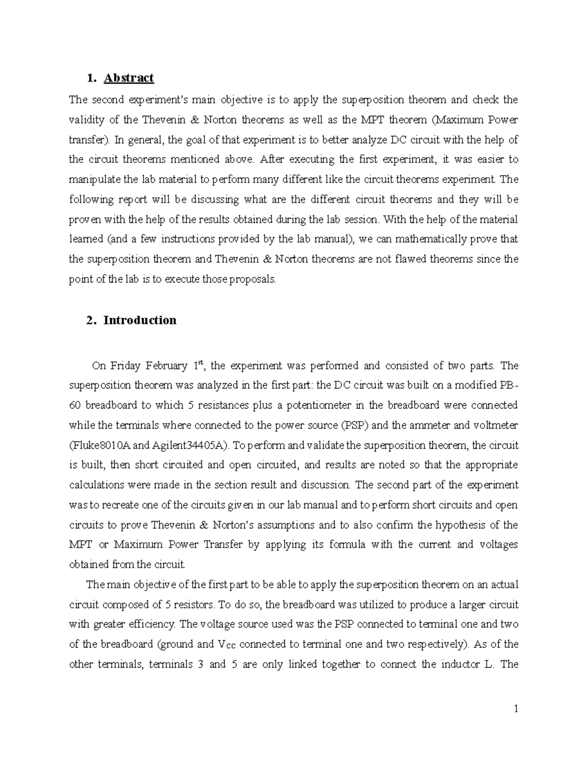 Lab Report #2 - 1. Abstract The second experiment’s main objective is ...