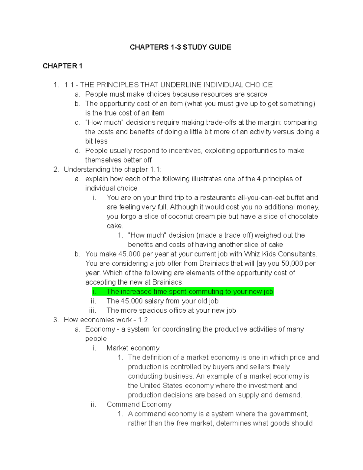 Midterm 1 Study Guide Chapters 1-3 - CHAPTERS 1-3 STUDY GUIDE CHAPTER 1 ...