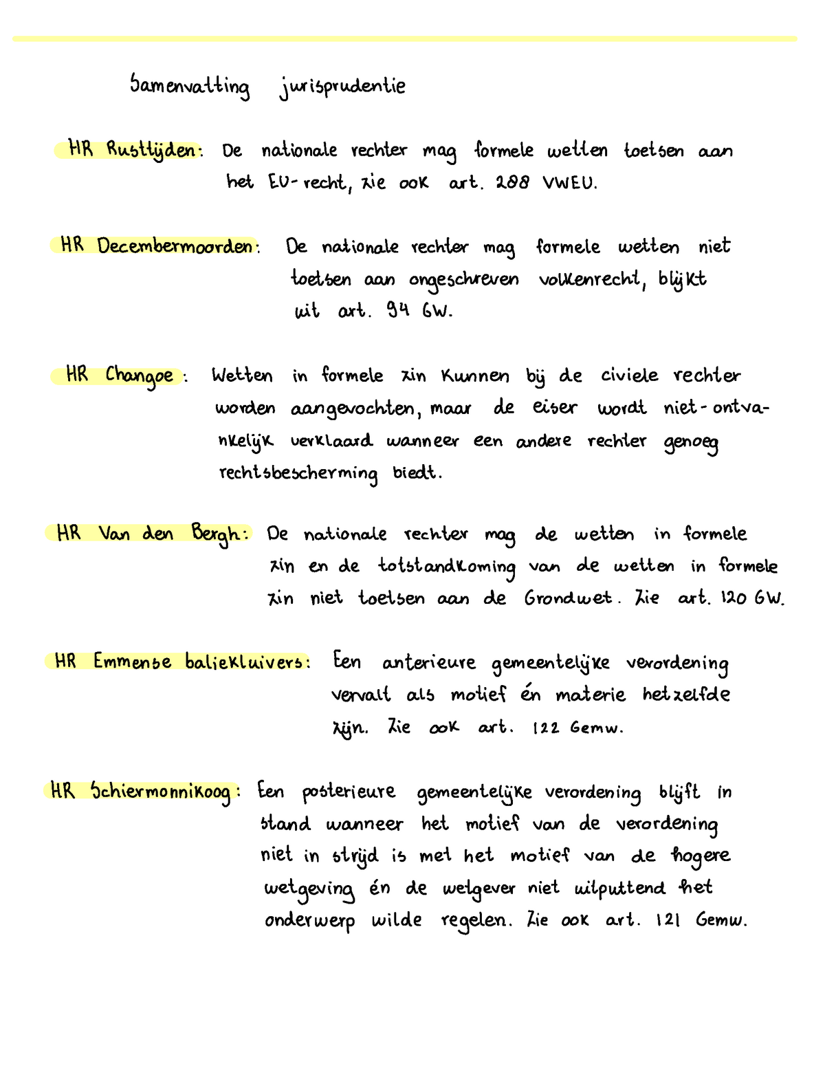 Constitutioneel Recht UvA Samenvatting Arresten 2021/2022 ...