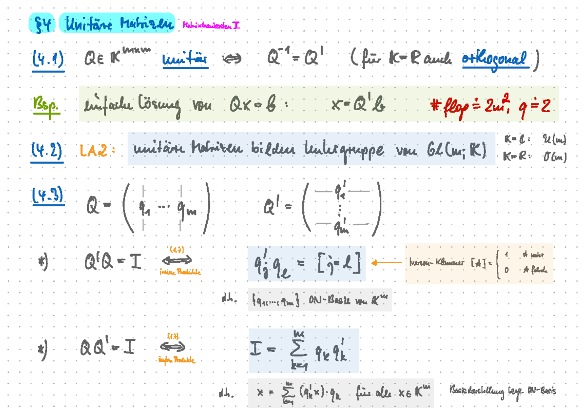 Vorlesung 2-1 WiSe 2021/2022 by F. Bornemann - { 4 Unifäre Matrizen ...