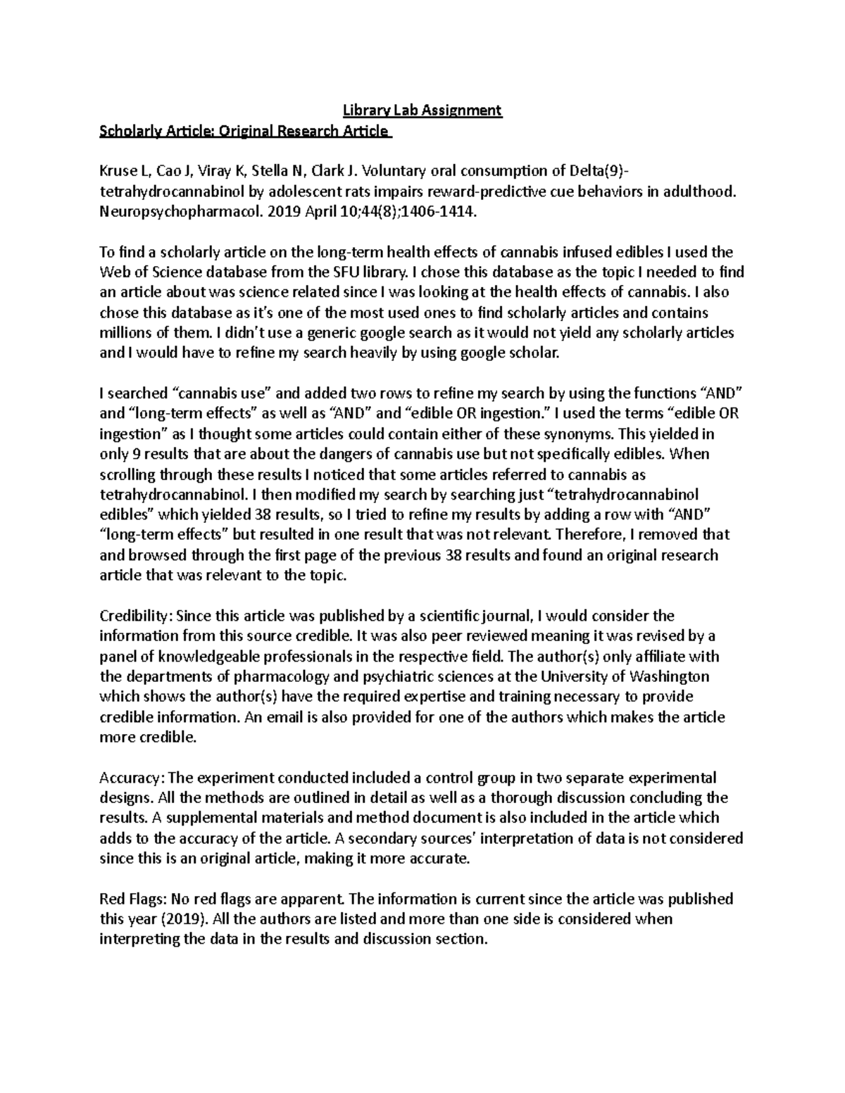 Library Lab Assignment - Library Lab Assignment Scholarly Article ...