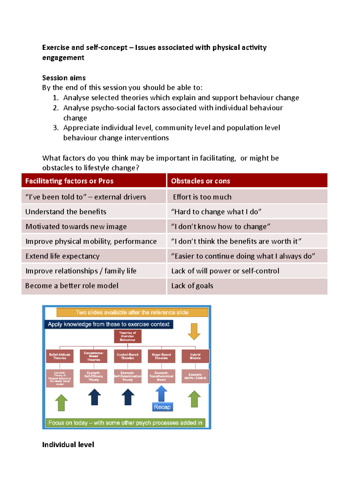 Exercise and self concept - Exercise and self-concept – Issues ...