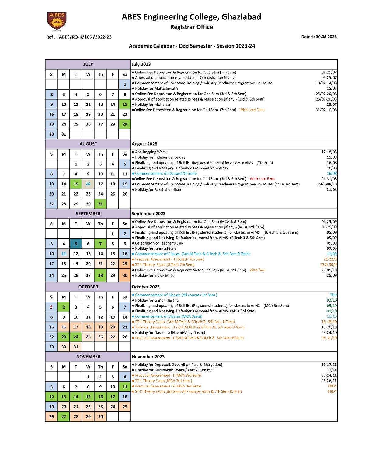 Academic Calendar Odd Semester Session 202324 30.08.2023. pdfHdhesh