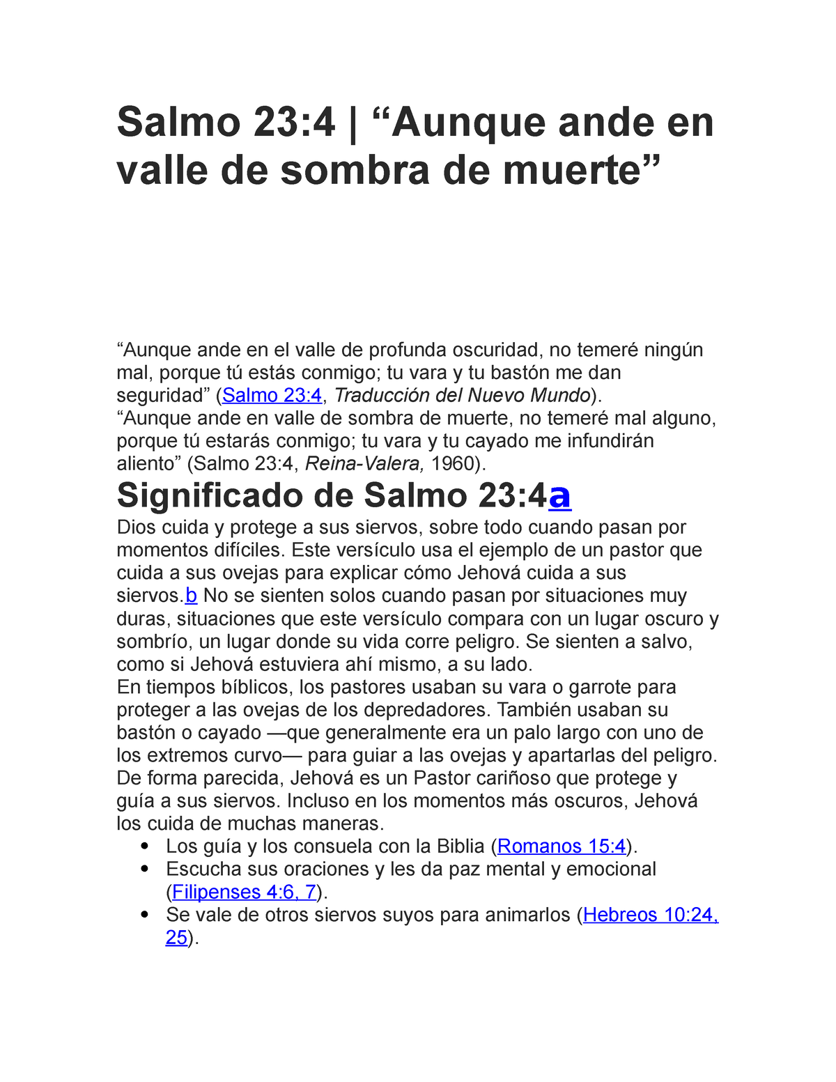 Salmo 23 - Guia De Estudio De La Biblia