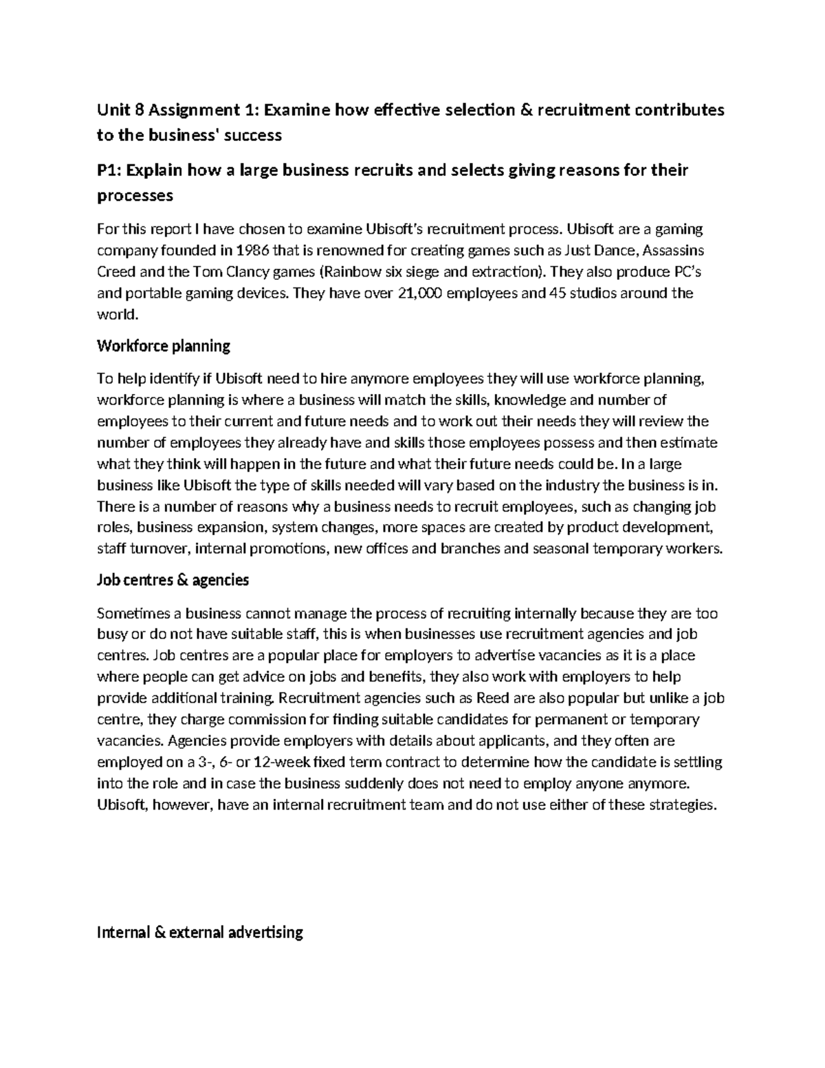 Unit 8 Assignment 1 - Unit 8 Assignment 1: Examine how effective ...