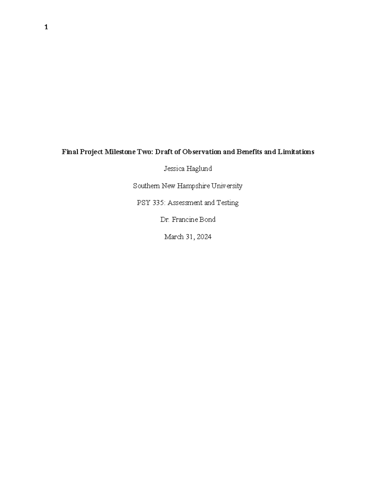 PSY 335 Module 4-2 Final Project Milestone Two - Final Project ...