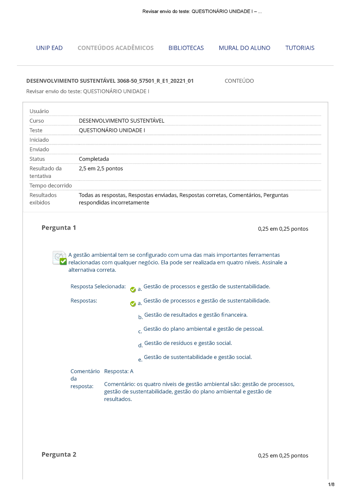 Teleaula - Desenvolvimento Sustentável, Exercícios Desenvolvimento  Sustentável