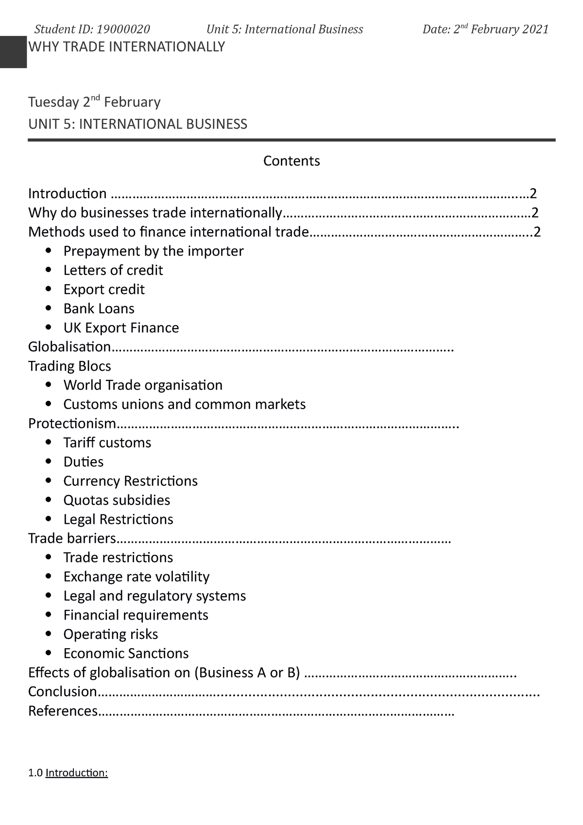 unit 5 international business assignment 1 m2