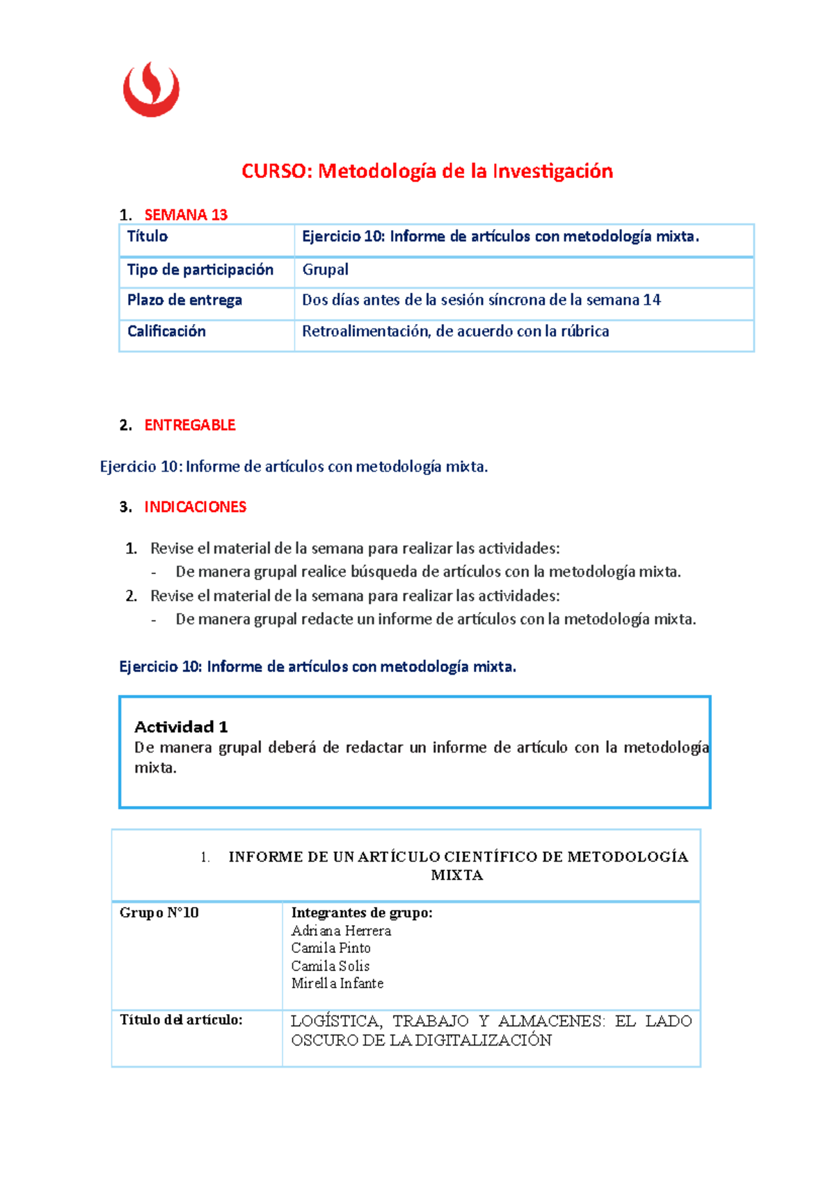 Actividad 13 Metodologia - CURSO: Metodología De La Investigación 1 ...