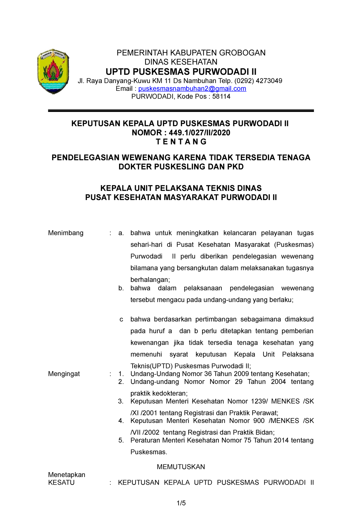 3212 SK Surat-Pendelegasian-Wewenang - Copy - PEMERINTAH KABUPATEN ...