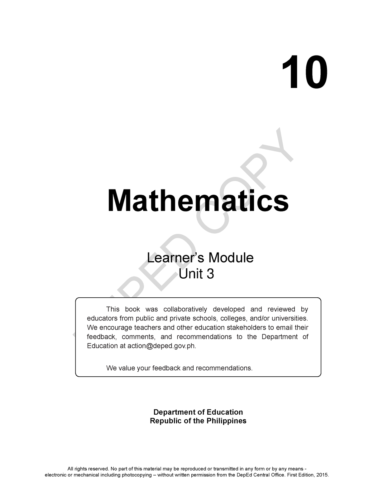 Grade Learners Material Lm Unit Deped Copy Mathematics Hot Sex Picture 2919