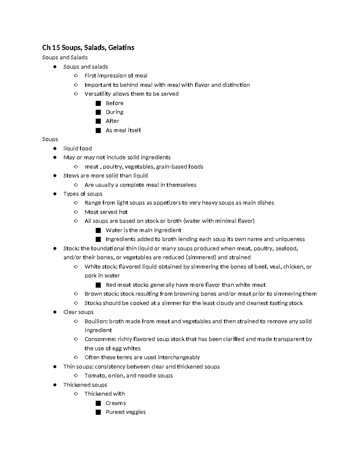 Ch 15 Soups, Salads, Gelatins NS 2310 Ch 15 Soups, Salads, Gelatins