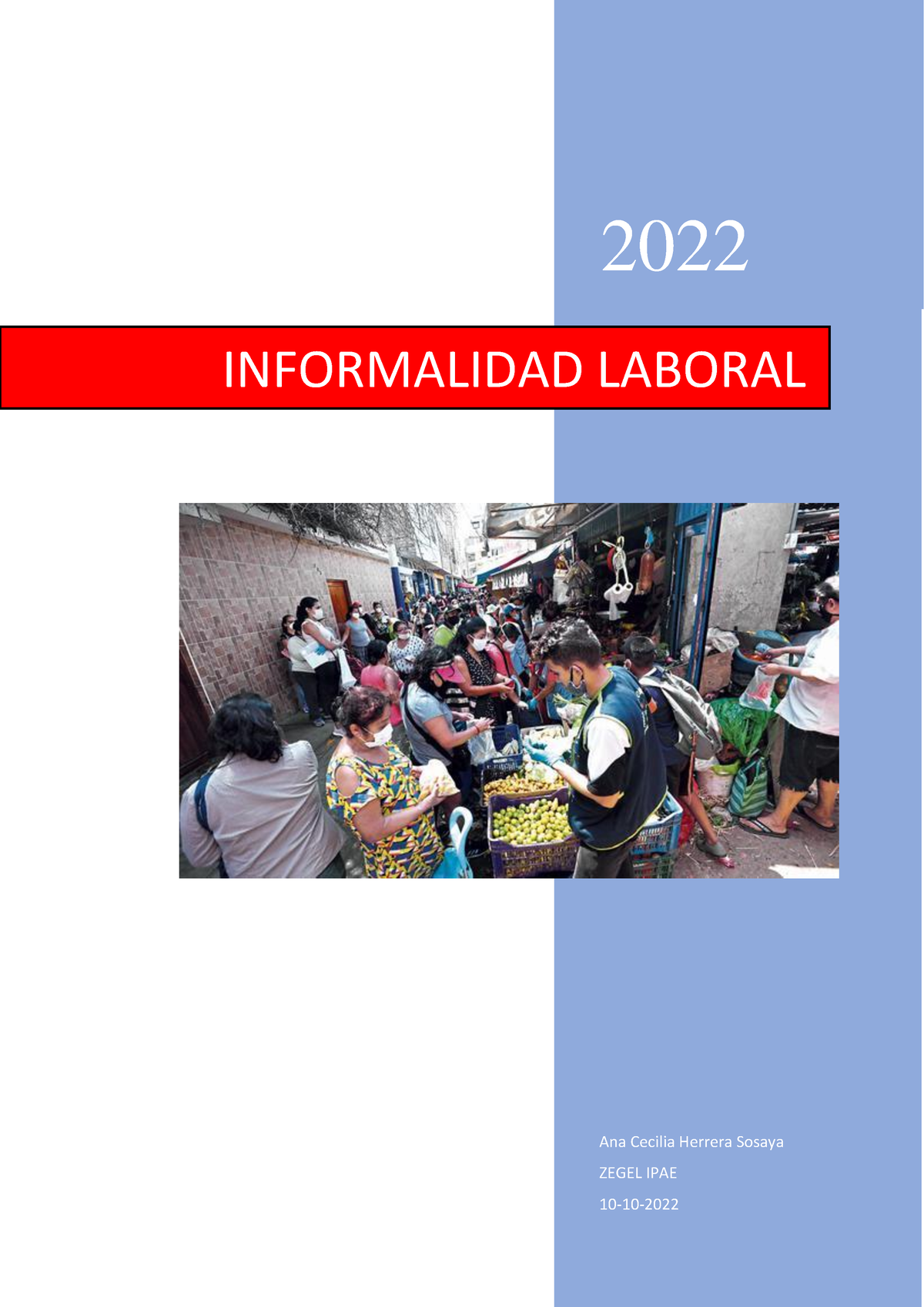 Informalidad Laboral - APUNTES - 2022 Ana Cecilia Herrera Sosaya ZEGEL ...