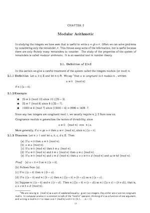 Modular-arithmetic - notes - 2-9- Modular Arithmetic Modular arithmetic ...