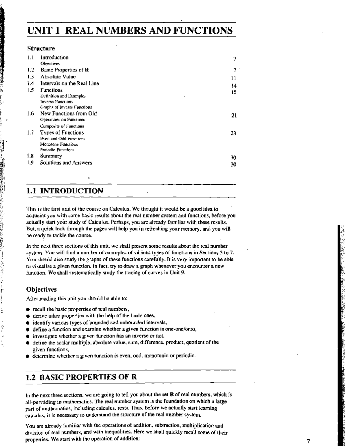 Unit-1 - Notes - UNIT 1 REAL NUMBERS AND FUNCTIONS Structure 1 ...