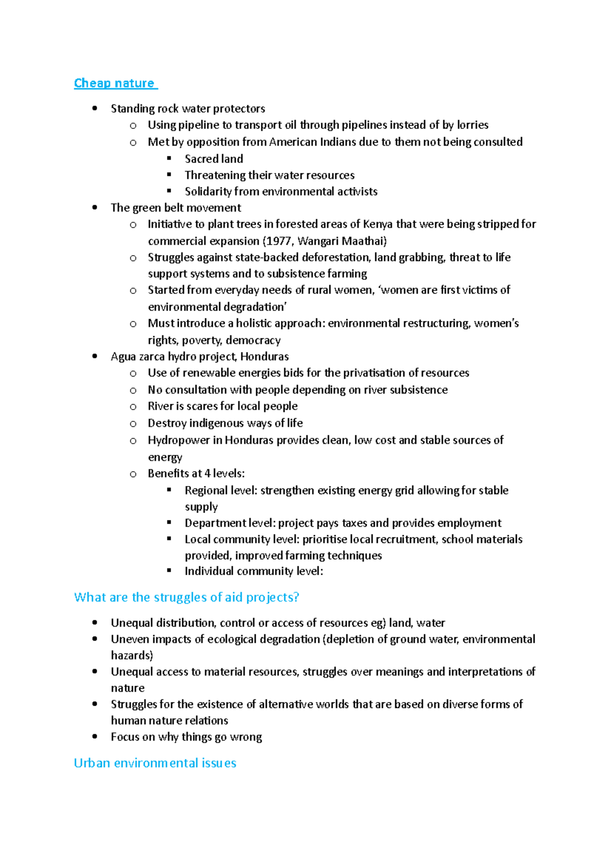 Cheap nature - Lecture notes 4 - Cheap nature Standing rock water ...