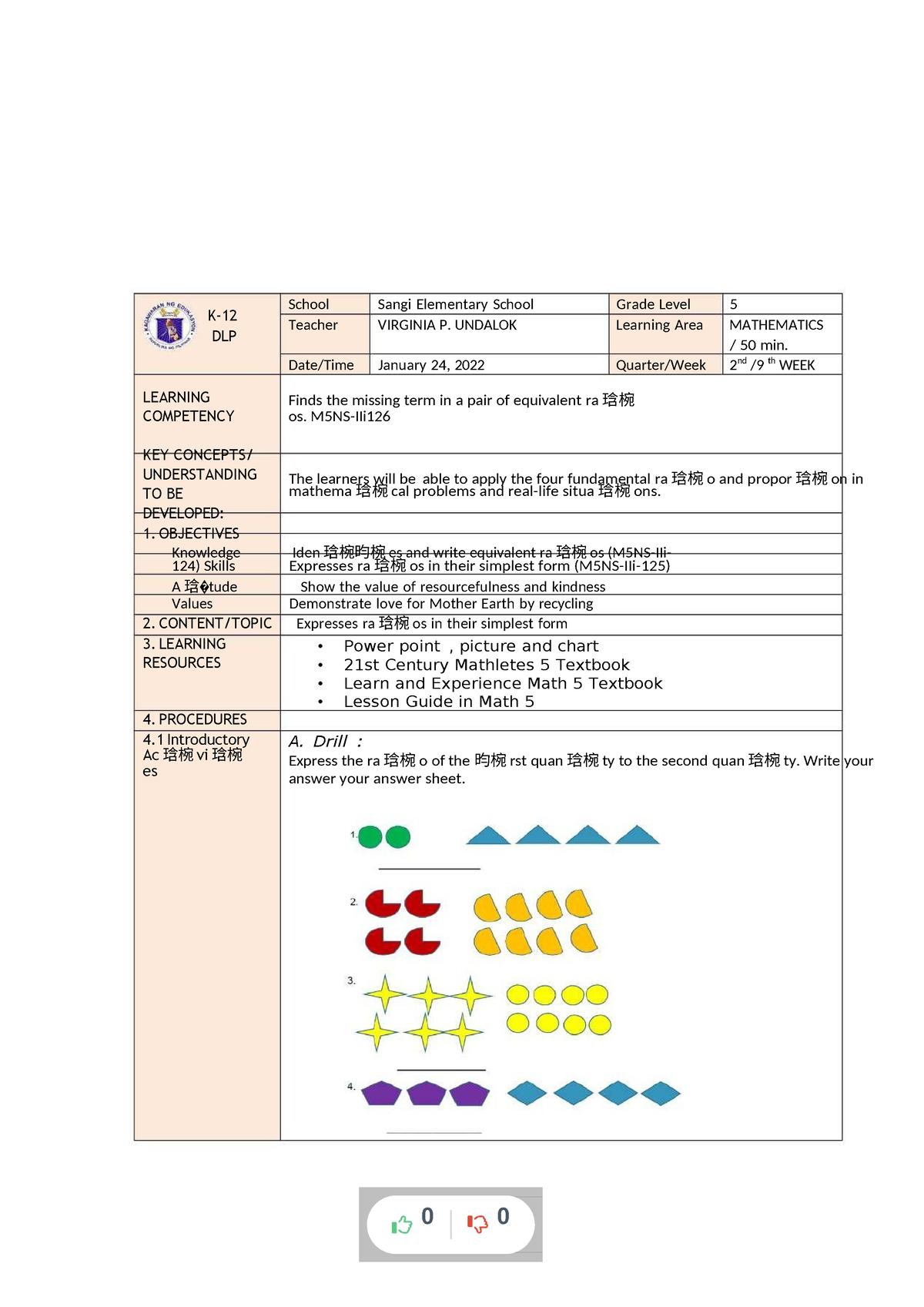 Cot-dll-in-math-5-q2-sy-2021-2022-ratio-and-their-simplest-form ...