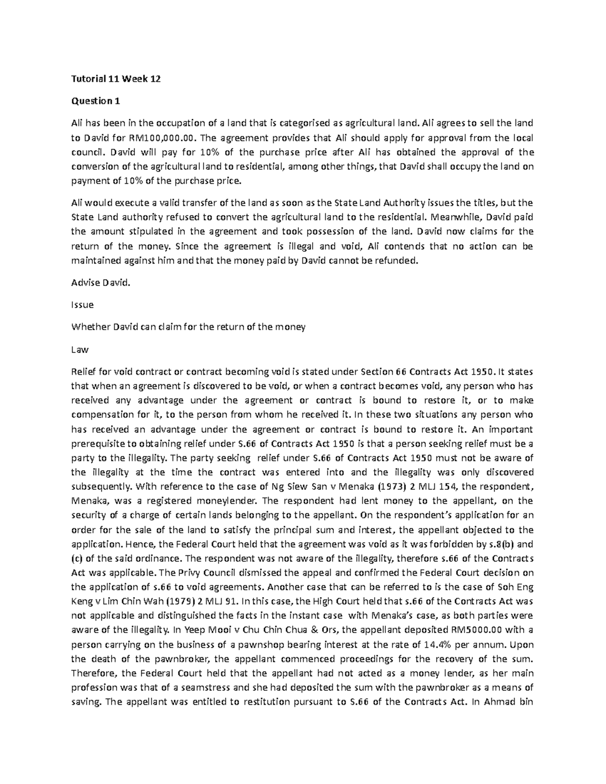 Contract LAW I TUT 11 Who is a “promoter”? Discuss briefly his duties