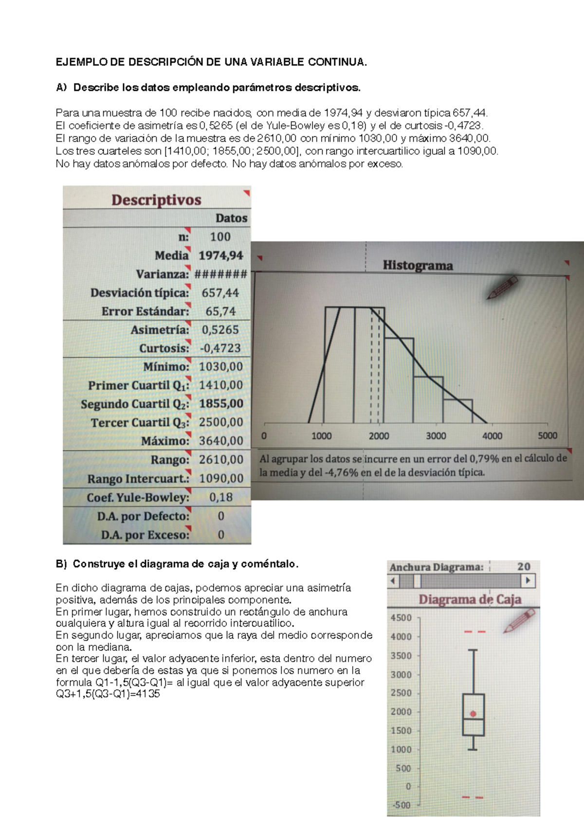 Bioestadisticas - Bioestadistica apuntes - EJEMPLO DE DESCRIPCIÓN DE ...