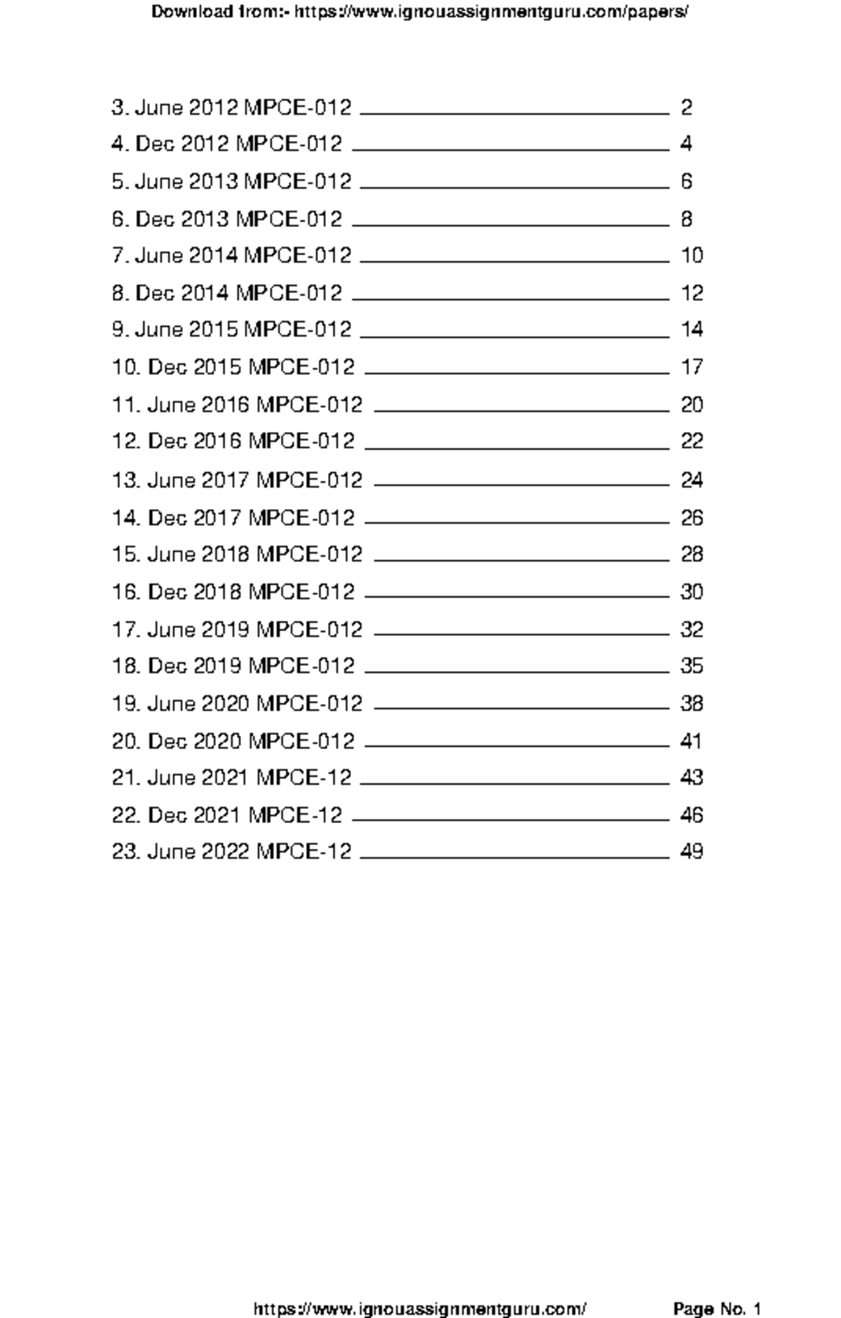 MPCE-012 by ignouassignmentguru - June 2012 MPCE-012 Dec 2012 MPCE-012 ...