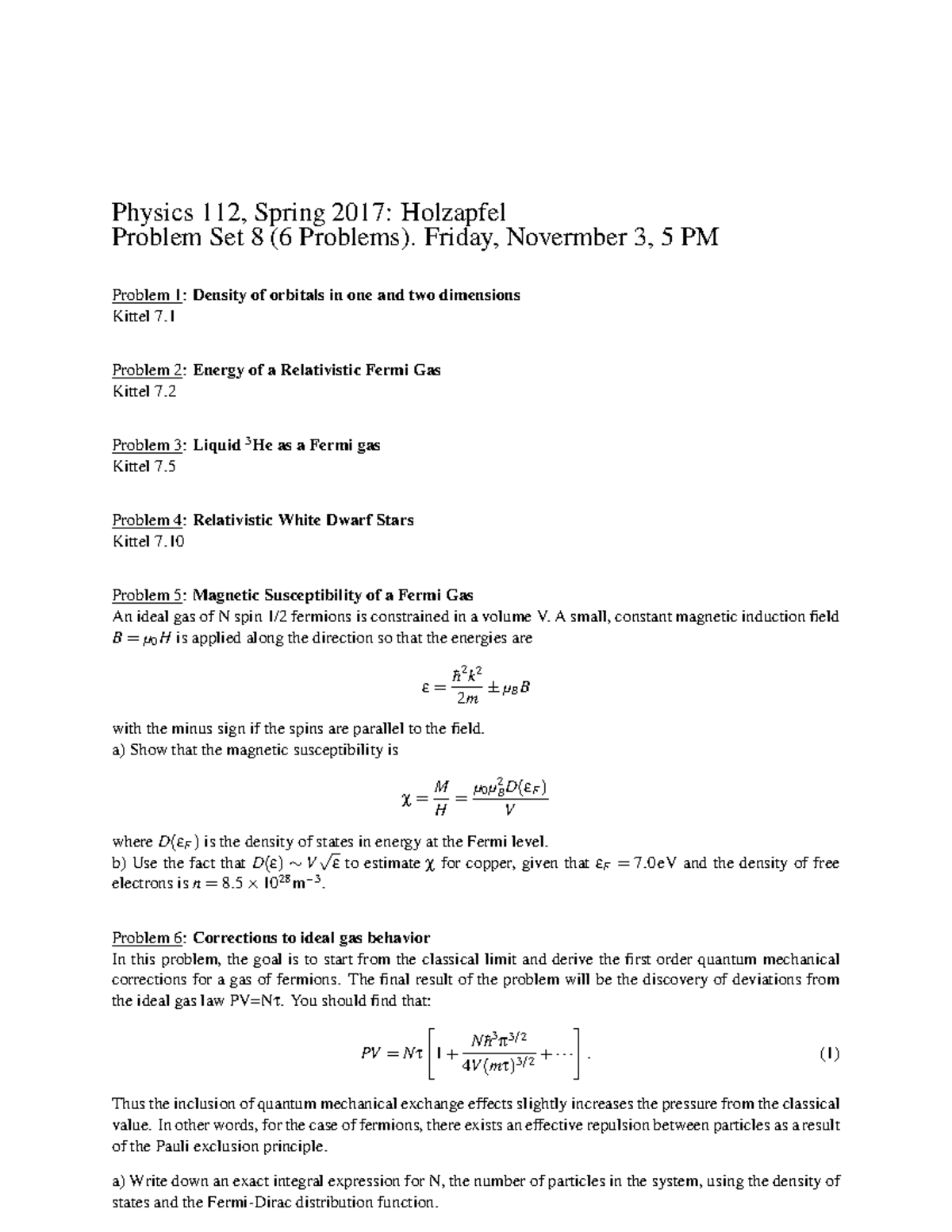 Hw8 F17 - Hw8 F17-Instructions - Physics 112, Spring 2017: Holzapfel ...