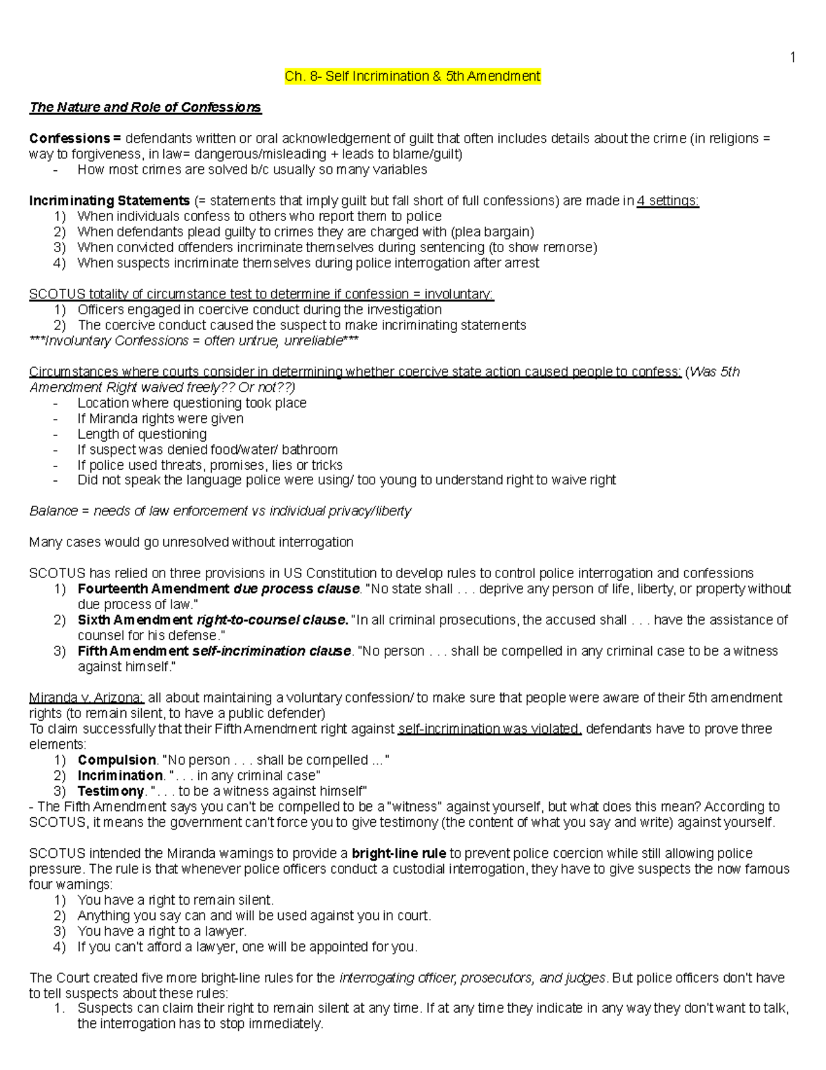 crim-procedure-notes-ch-8-13-ch-8-self-incrimination-5th