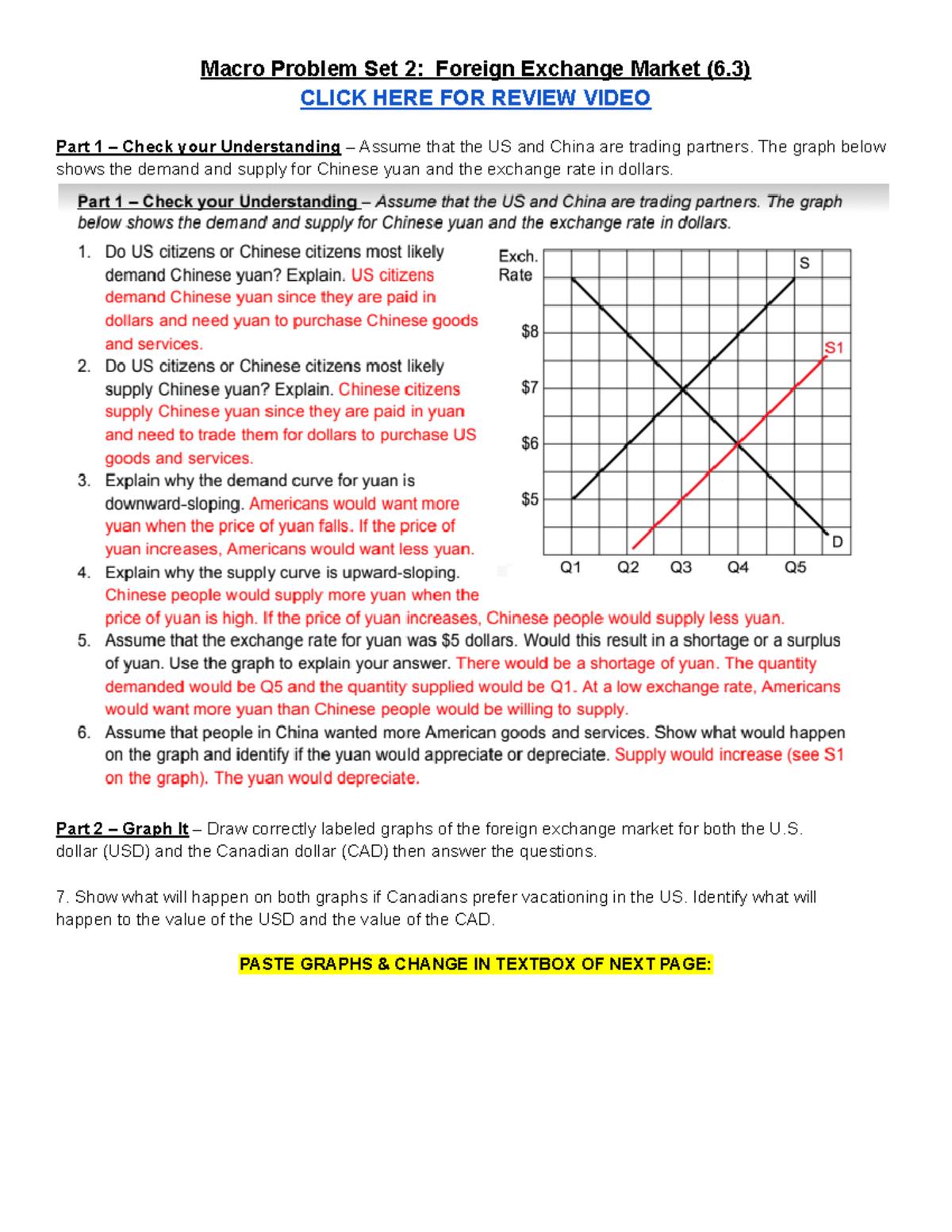 02. KEY Macro Unit 6 Problem Set 2 - Macro Problem Set 2: Foreign ...
