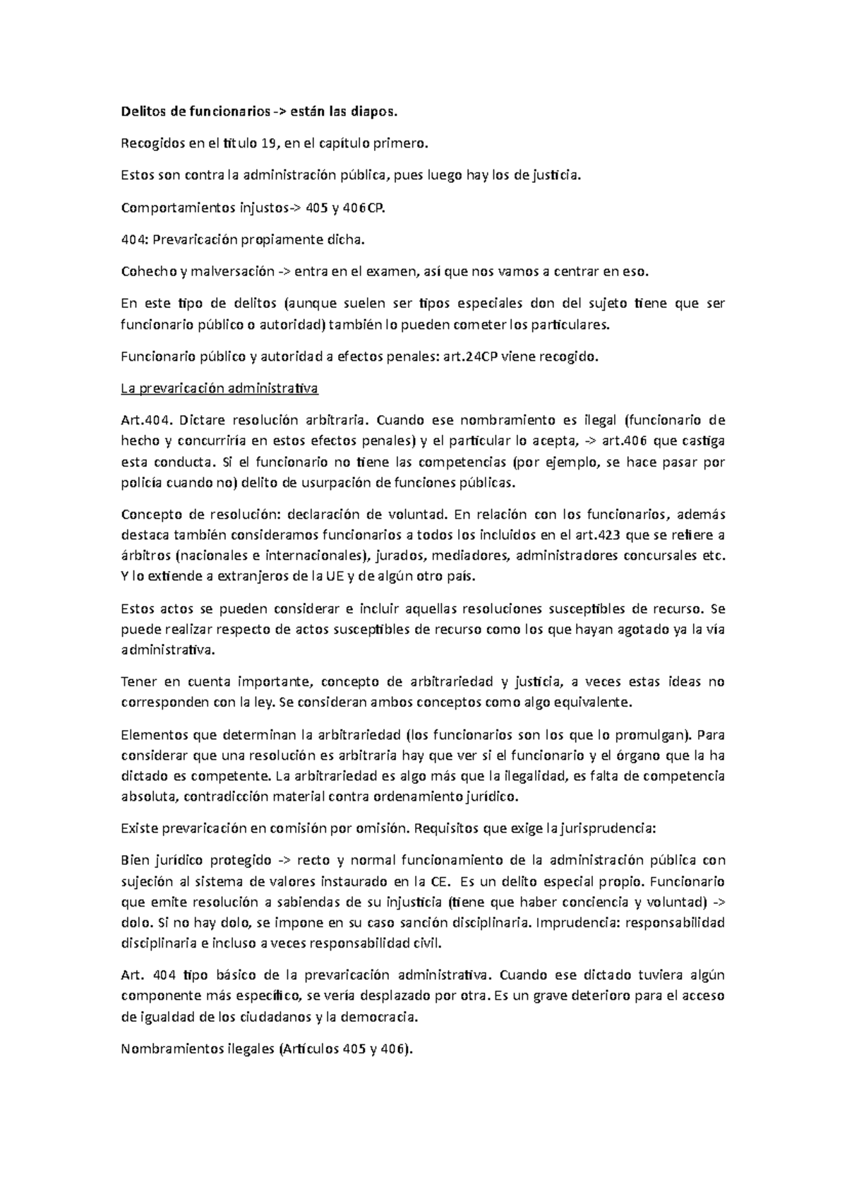 Delitos De Funcionarios Apuntes Reducida Delitos De Funcionarios