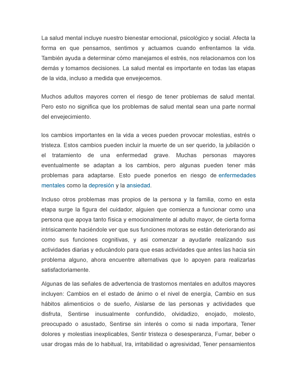 Guion Psicologia La Salud Mental Incluye Nuestro Bienestar Emocional Psicológico Y Social