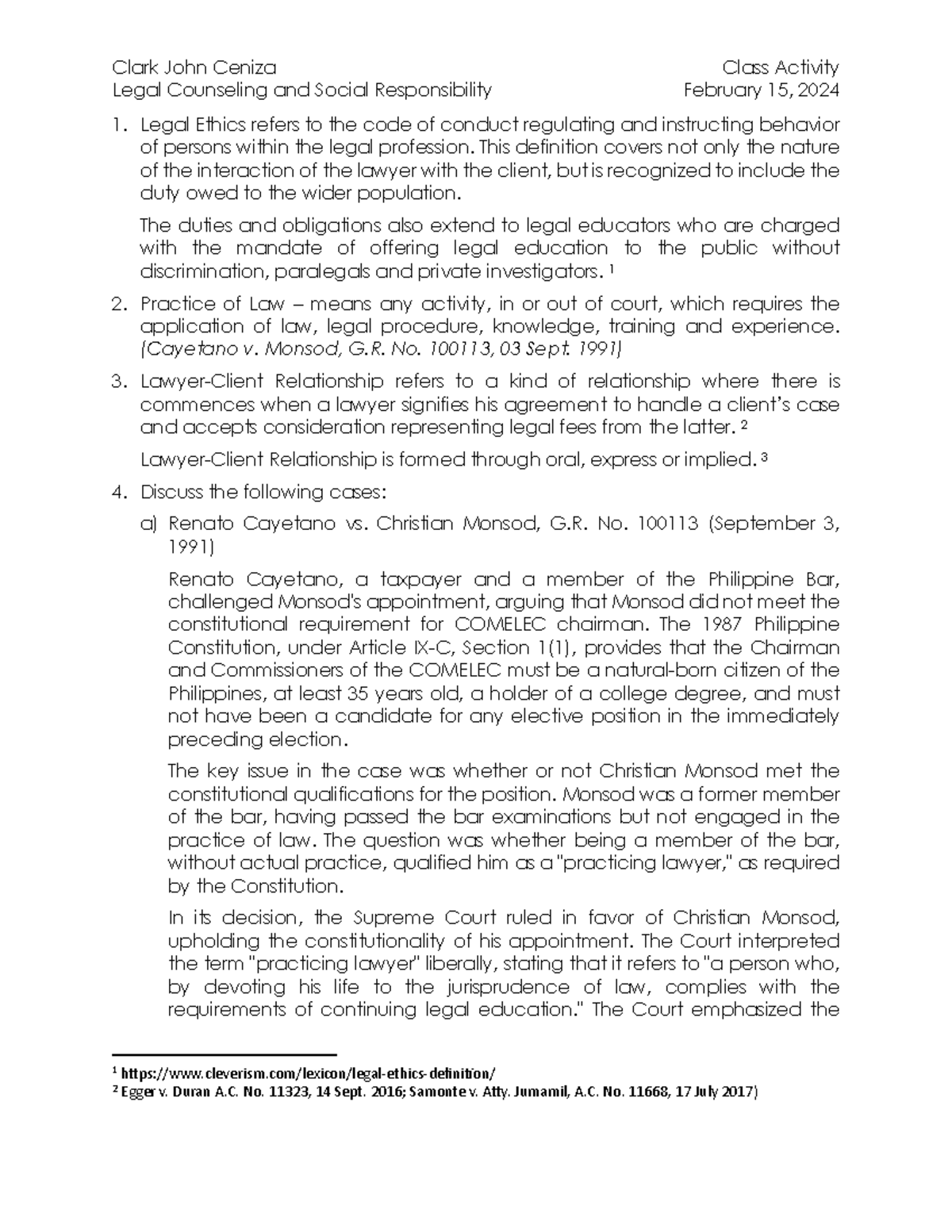 LCSR 2-15 Ceniza - Summary Juris Doctor - Legal Counseling and Social ...