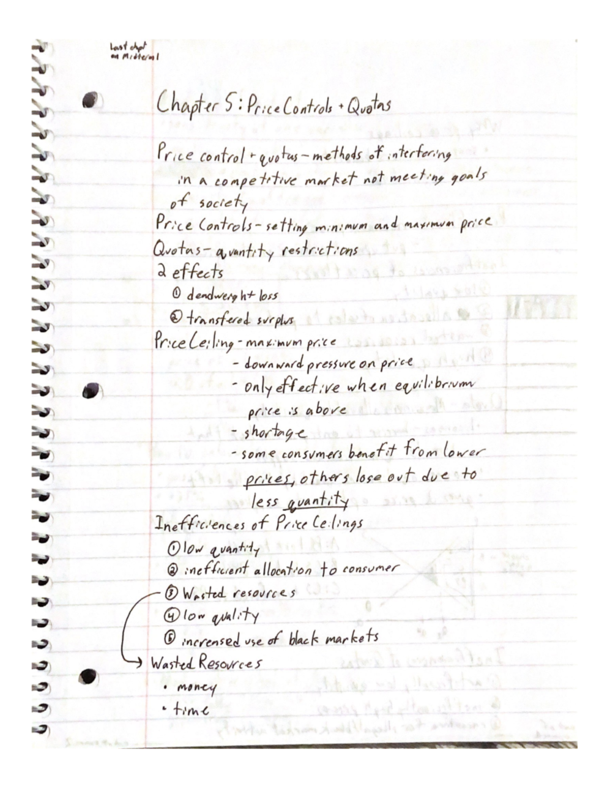 Econ Chapter 5 Class Notes - ECON 103L - Studocu