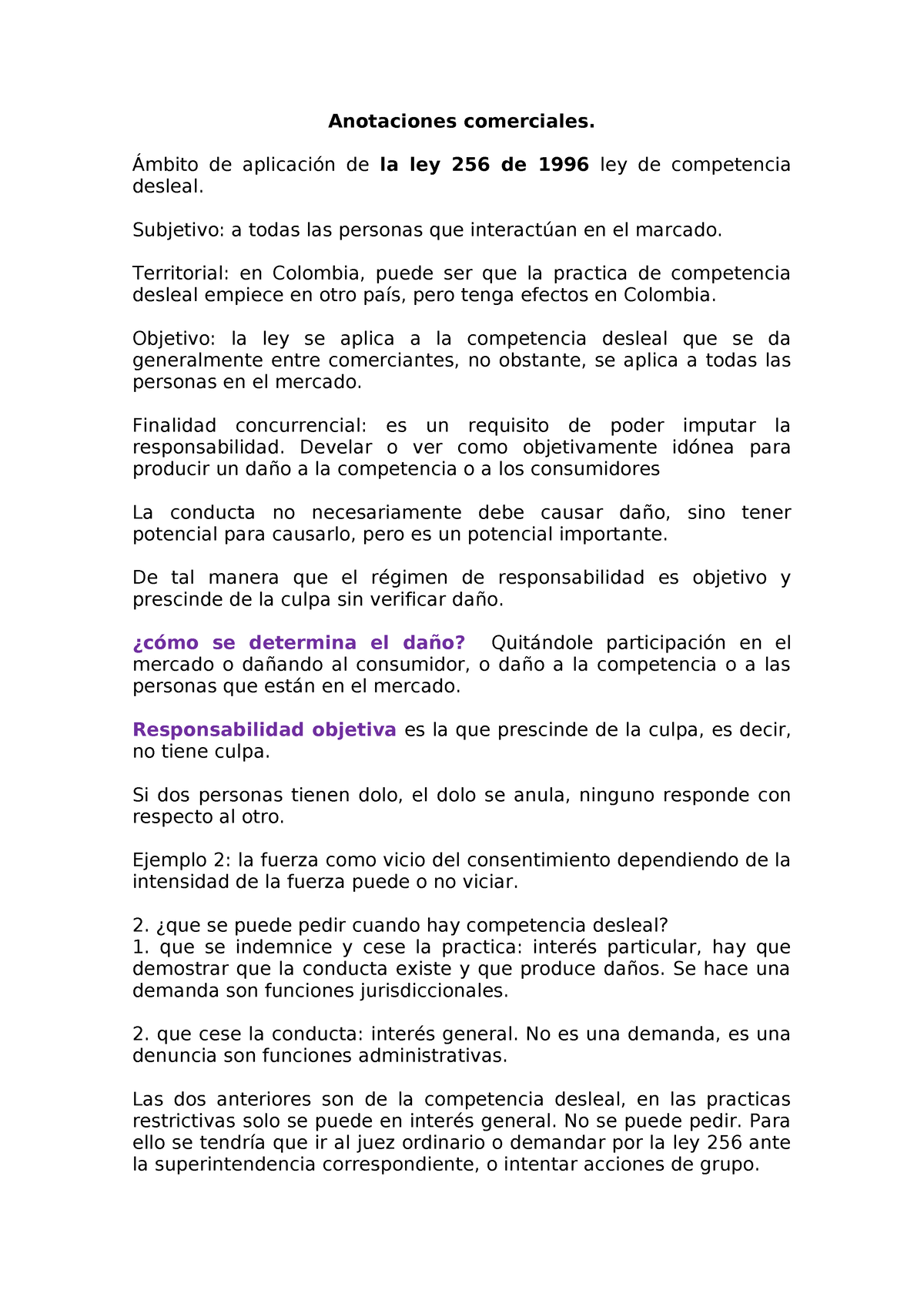 Anotaciones Comerciales - Ámbito De Aplicación De La Ley 256 De 1996 ...