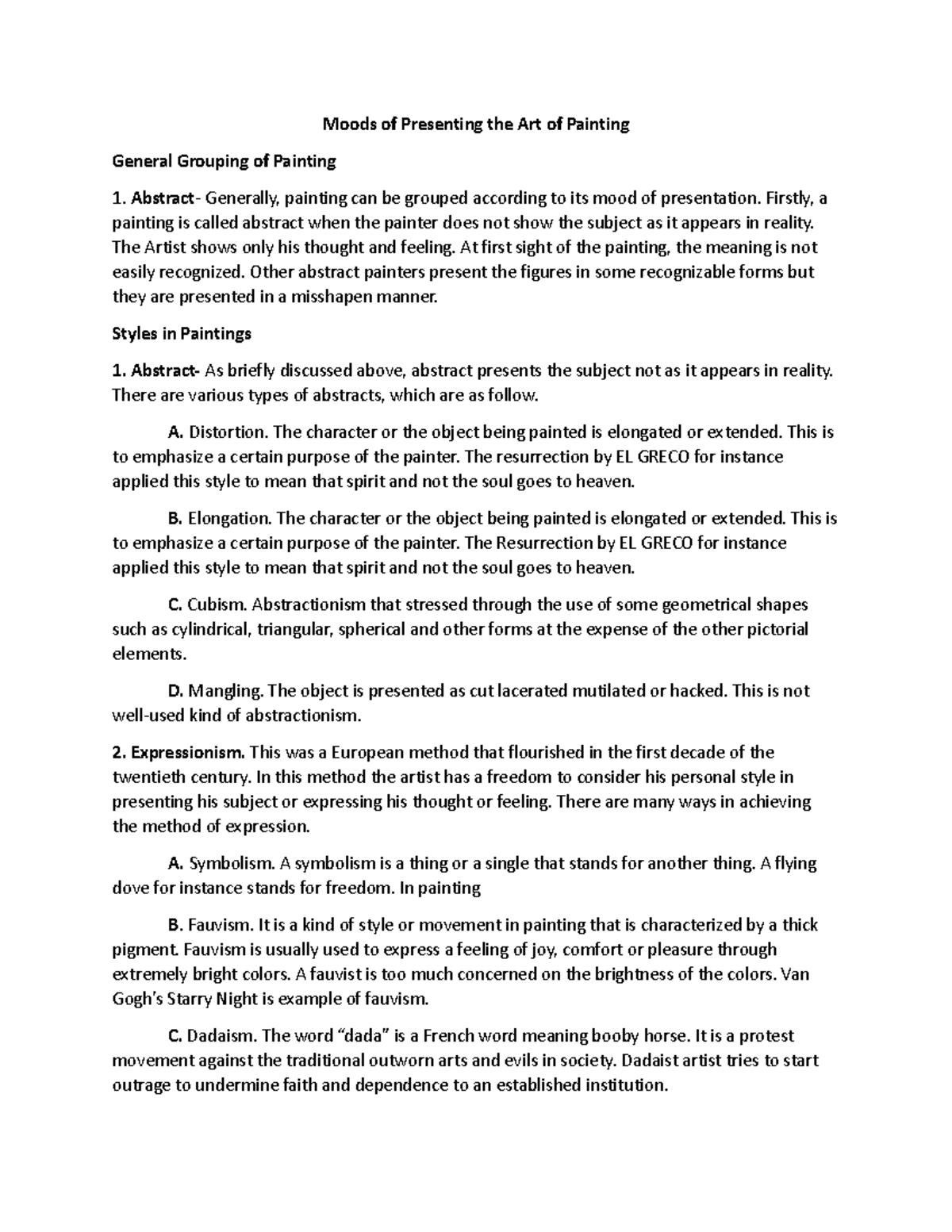 ARTandHumanities Read more Moods of Presenting the Art of