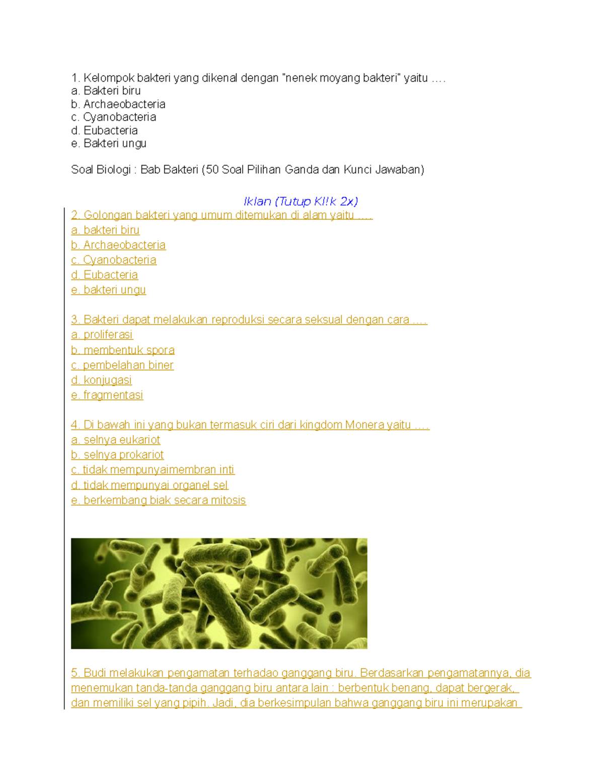 Kelompok bakteri yang dikenal dengan Nenek Moyang