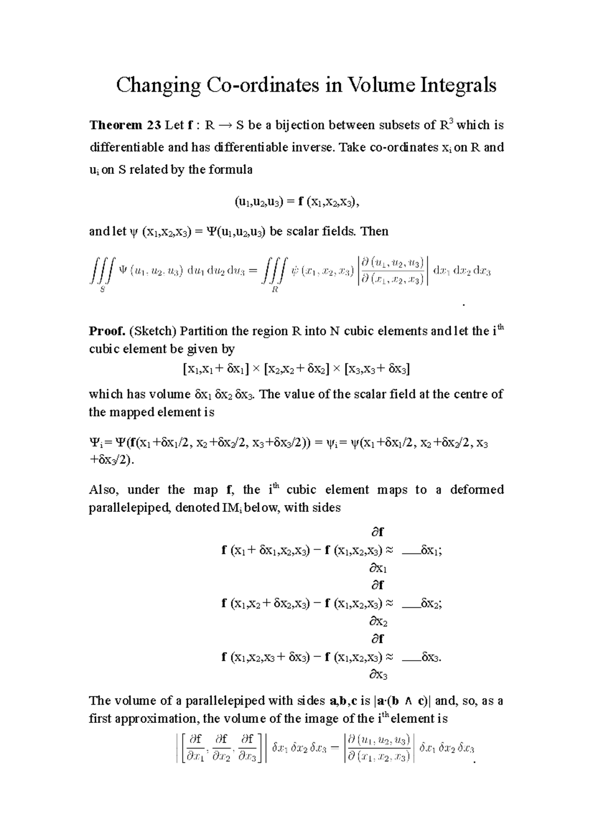 Multi Calc-4 - Changing Co-ordinates In Volume Integrals - Changing Co ...