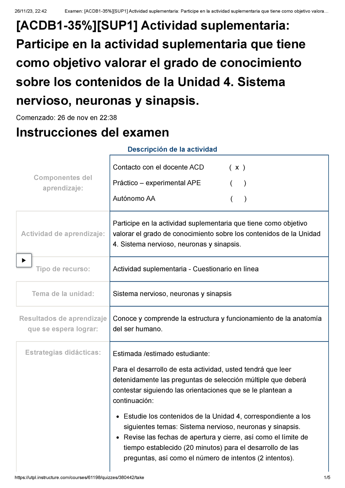 Examen [ACDB 1-35%][SUP 1] Actividad Suplementaria Participe En La ...