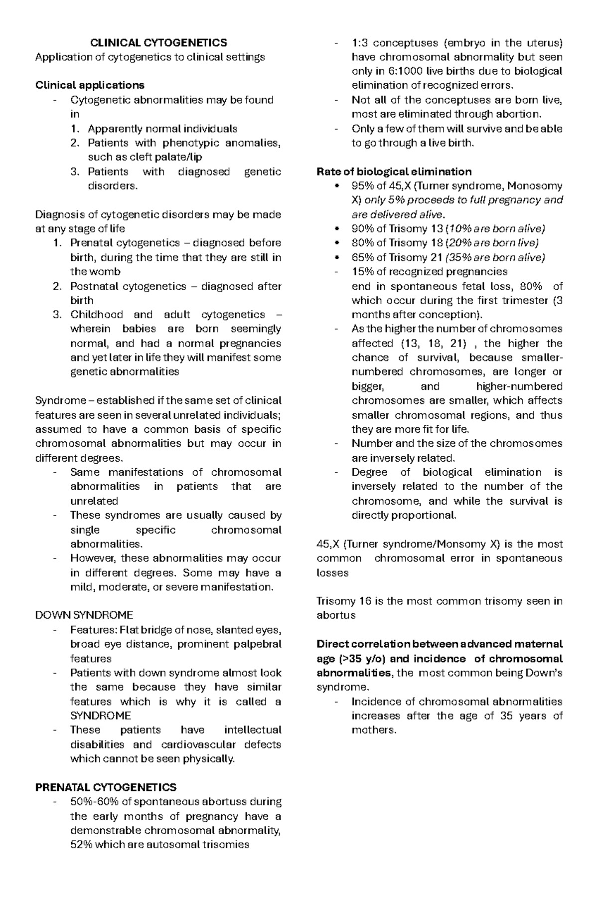 Clinical Cytogenetics - CLINICAL CYTOGENETICS Application of ...
