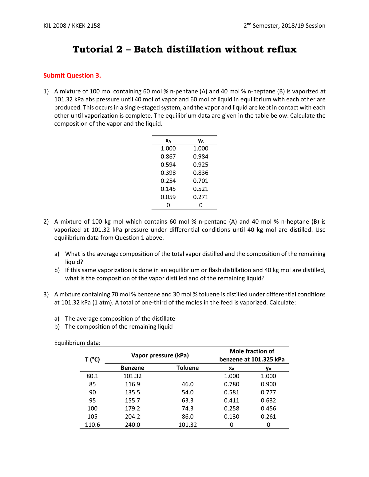 Tutorial 3 - Separation Process - Warning: TT: undefined function 