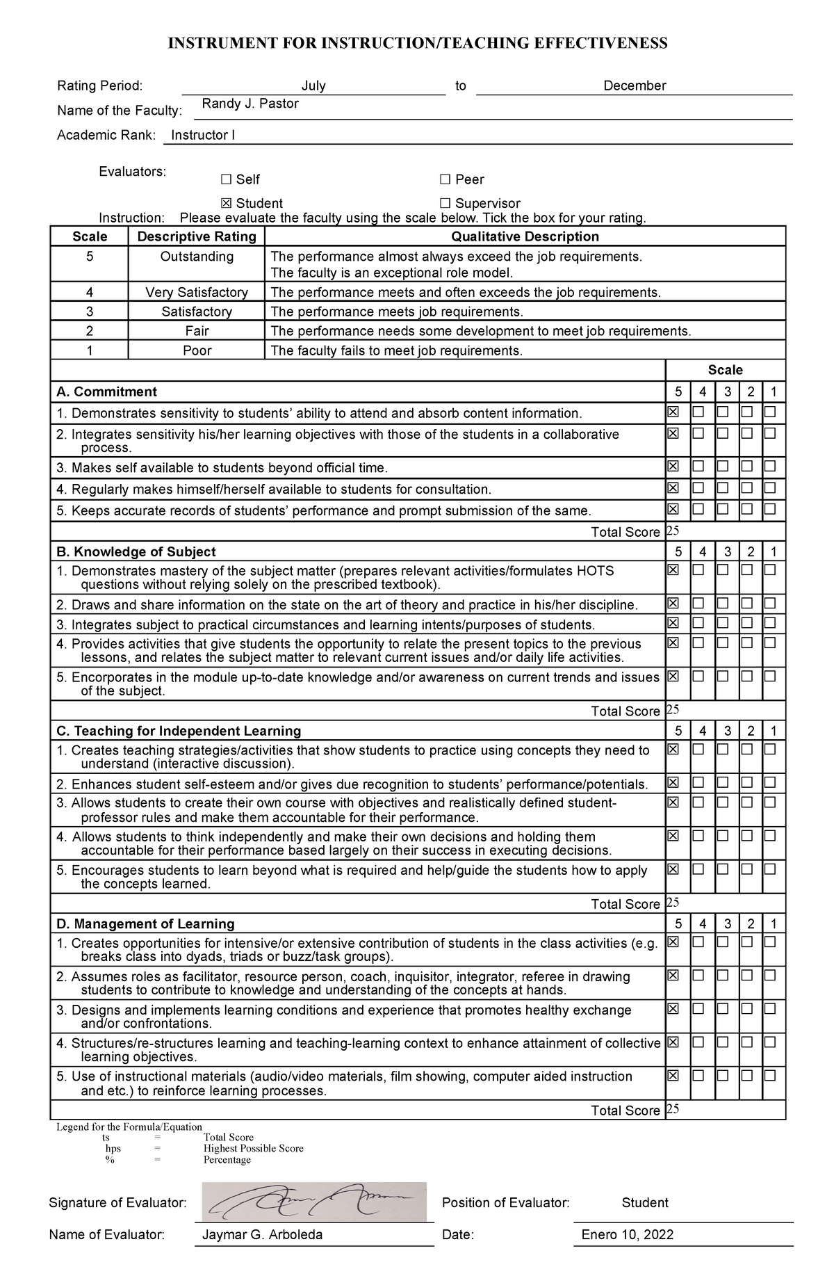 Evaluation-Form - This is for school purposes - INSTRUMENT FOR ...