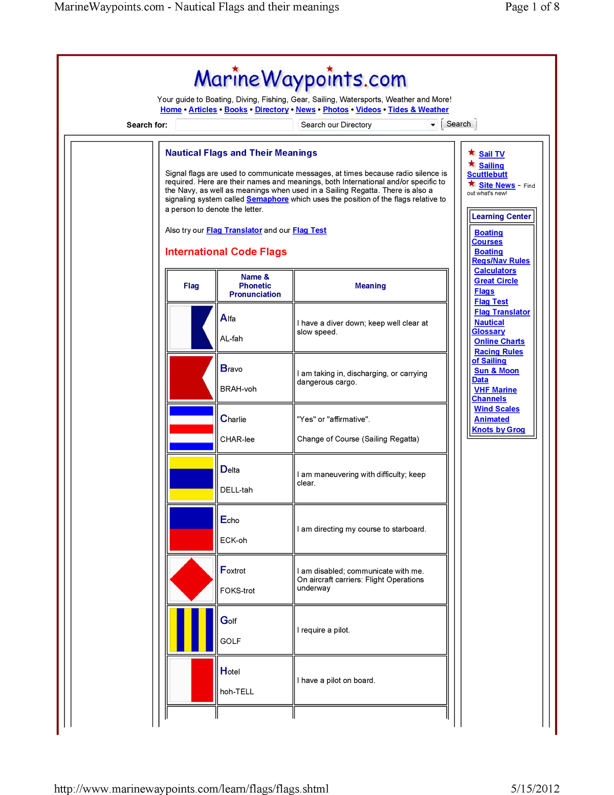 Nautical Signal Flags and Their Meaning Your guide to Boating, Diving