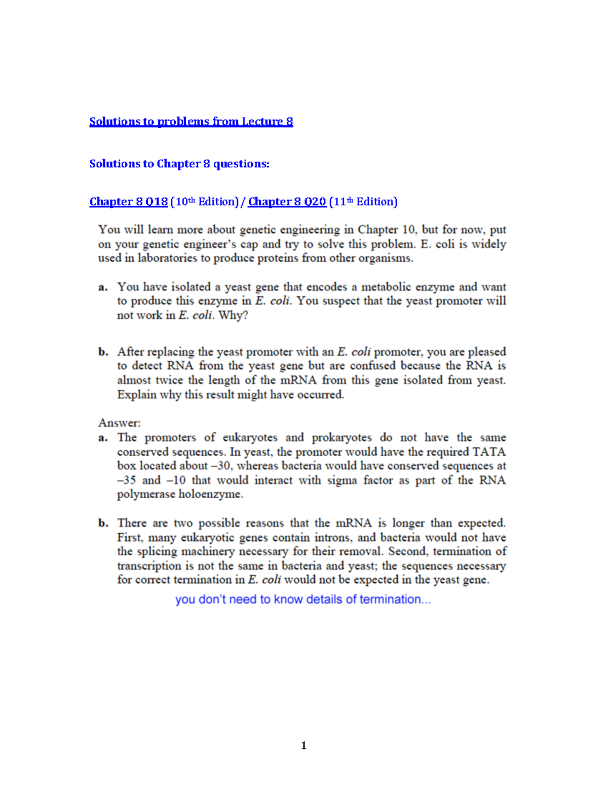 Solutions to 08 - 2020 - 1 Solutions to problems from Lecture 8 - Studocu