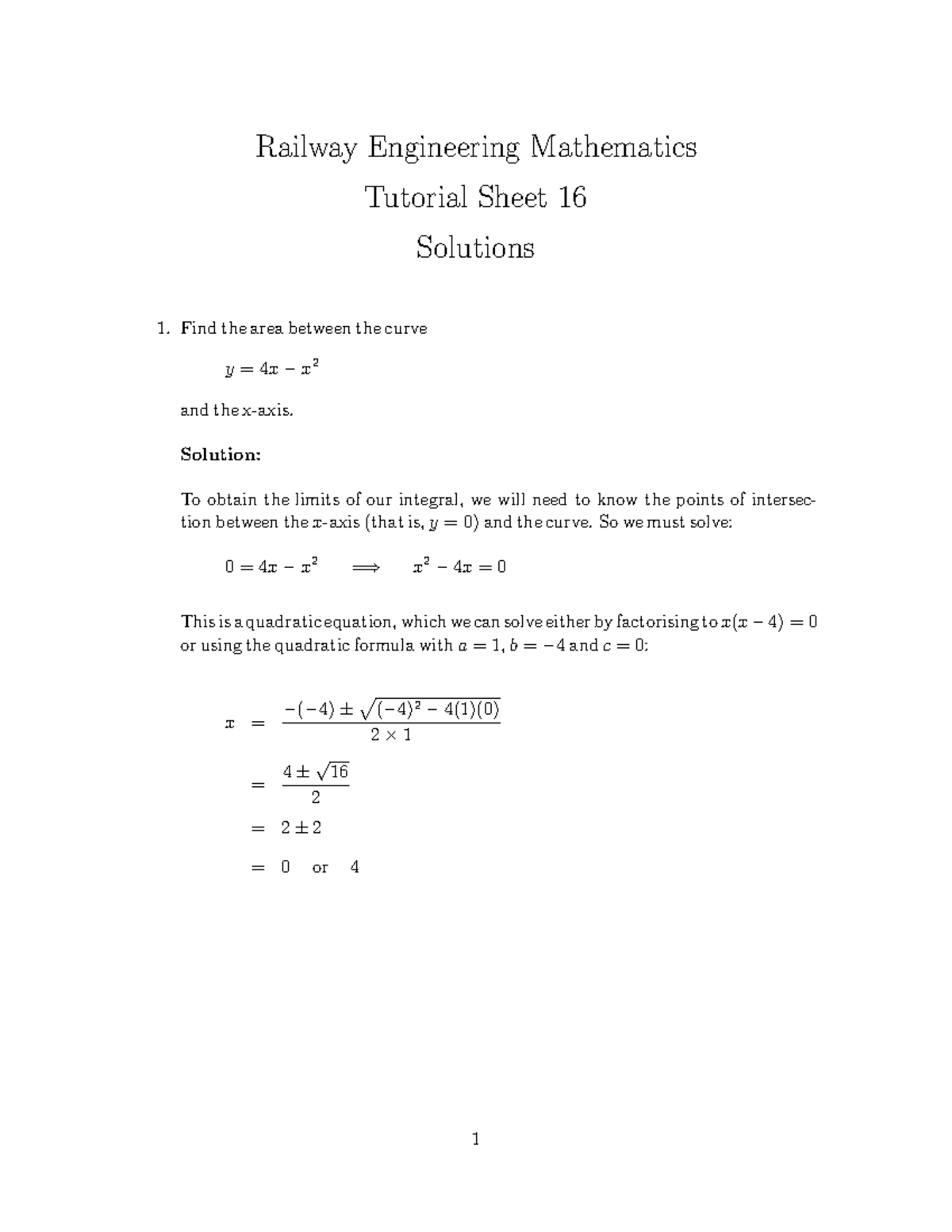 Further Questions - Railway Engineering 2 - Answers - Railway ...