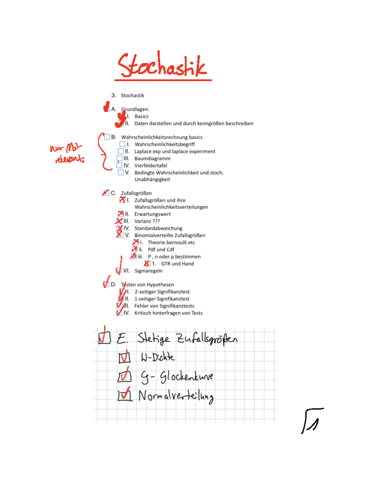 Stochastik Zusammenfassung Abi 19 - Stochastic Y Midpoint I O R R E A ...