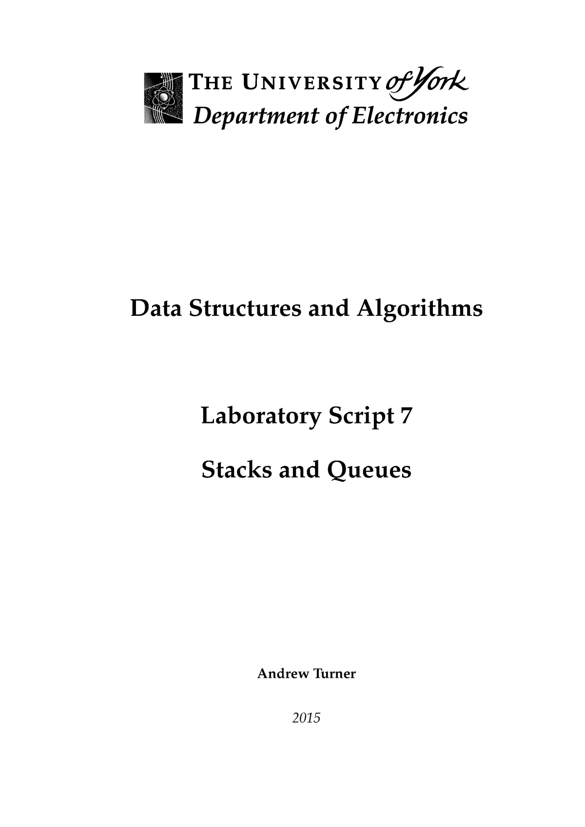 Lab7 Stacks And Queues Data Structures And Algorithms Laboratory